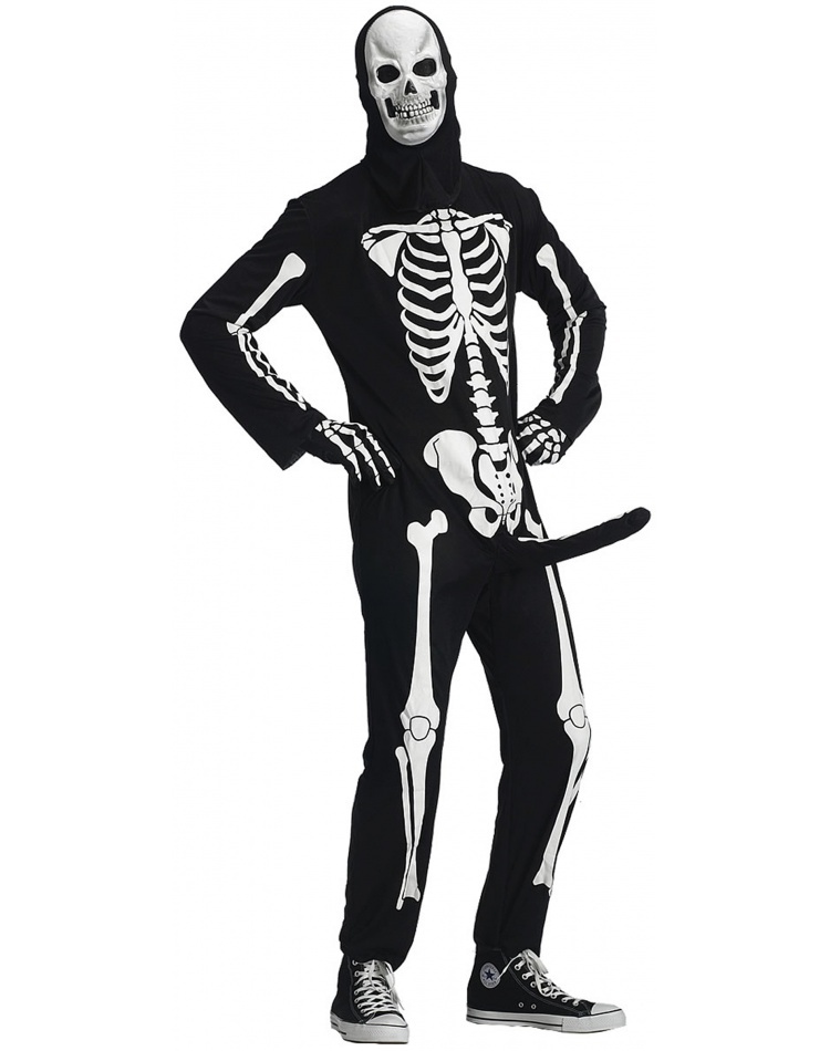 Mask Adult SKELEBONER Rude Skeleton Fancy Dress Costume Halloween Outfit 