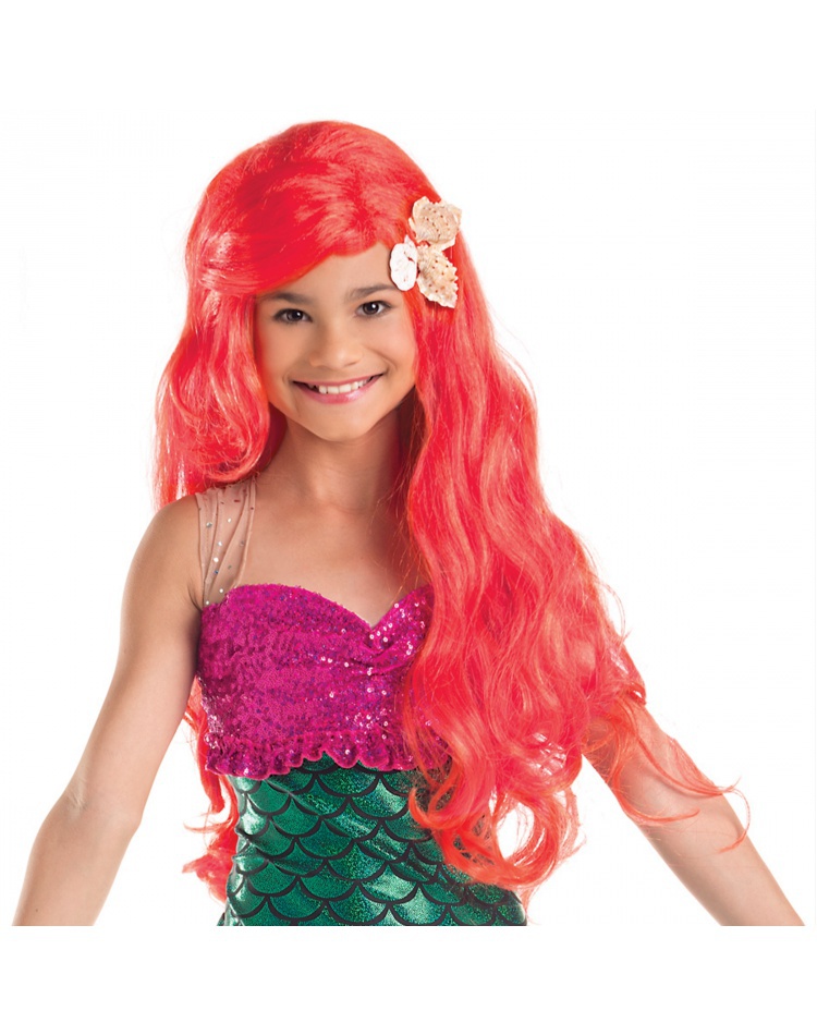 Long Mermaid Wig with Shells little mermaid wig